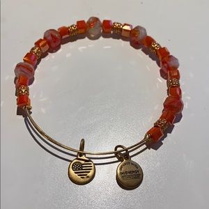 Alex and Ani Orange and Gold Beaded Bangle